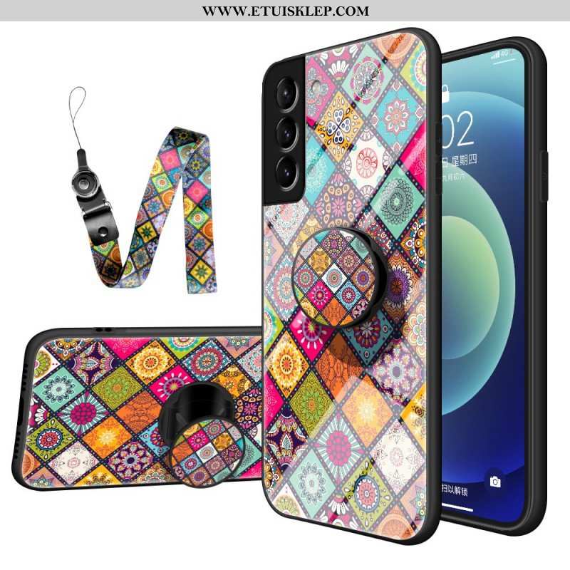 Etui do Samsung Galaxy S22 5G Patchworkowy Uchwyt Magnetyczny